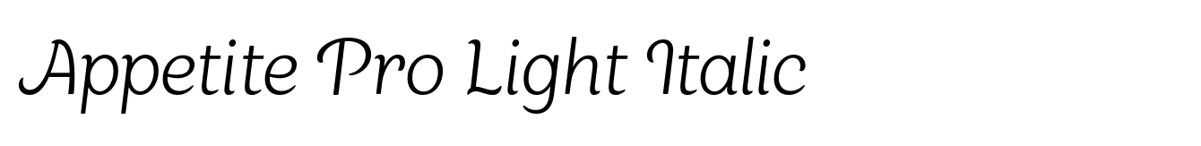 Appetite Pro Light Italic